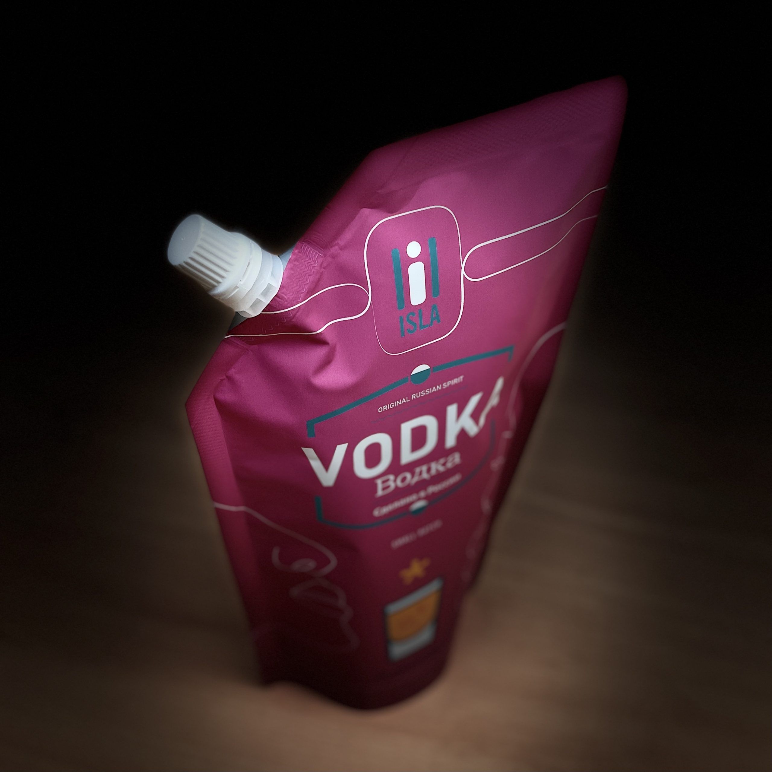 Vodka in a spouted pouch