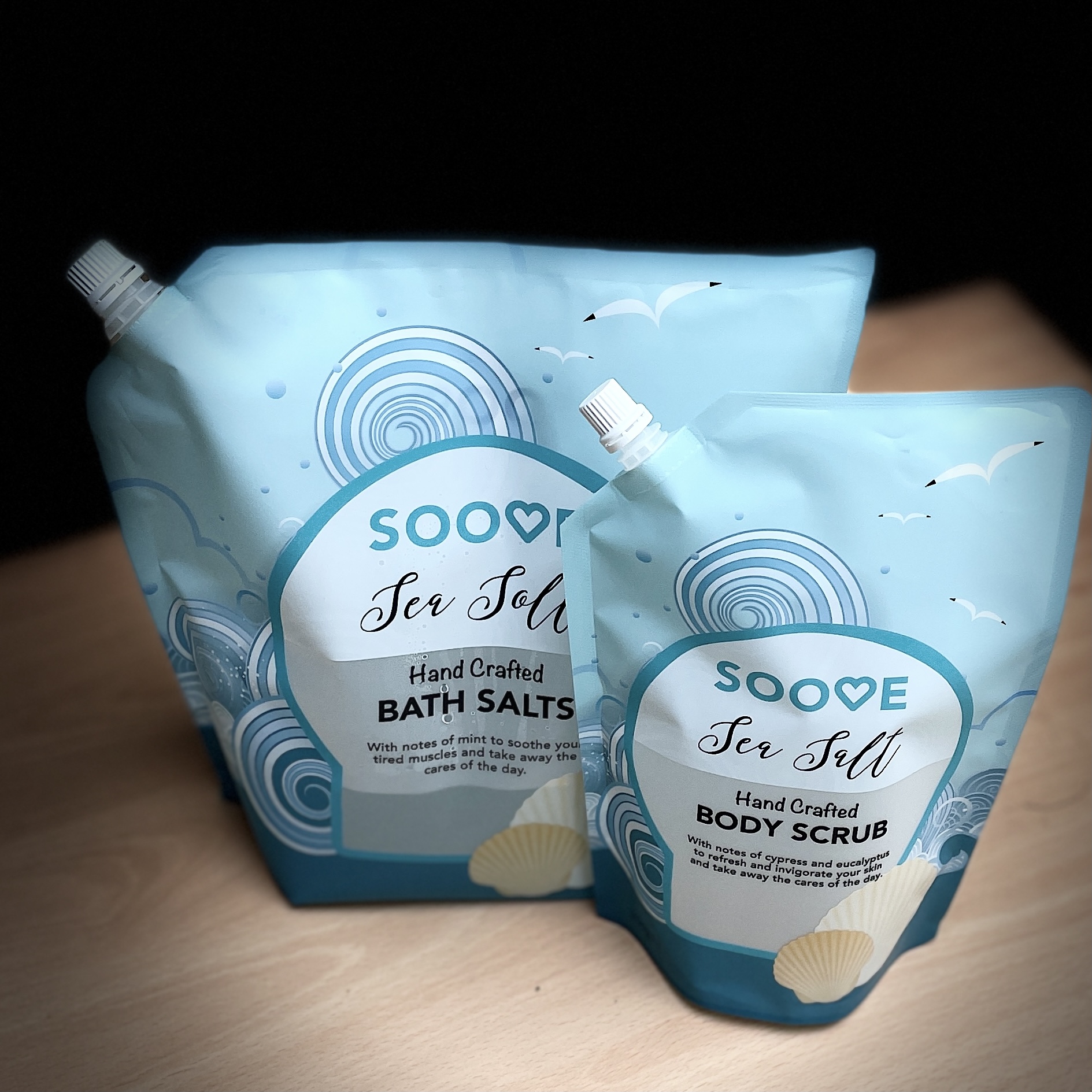 Bath Salts and scrub refill pouches