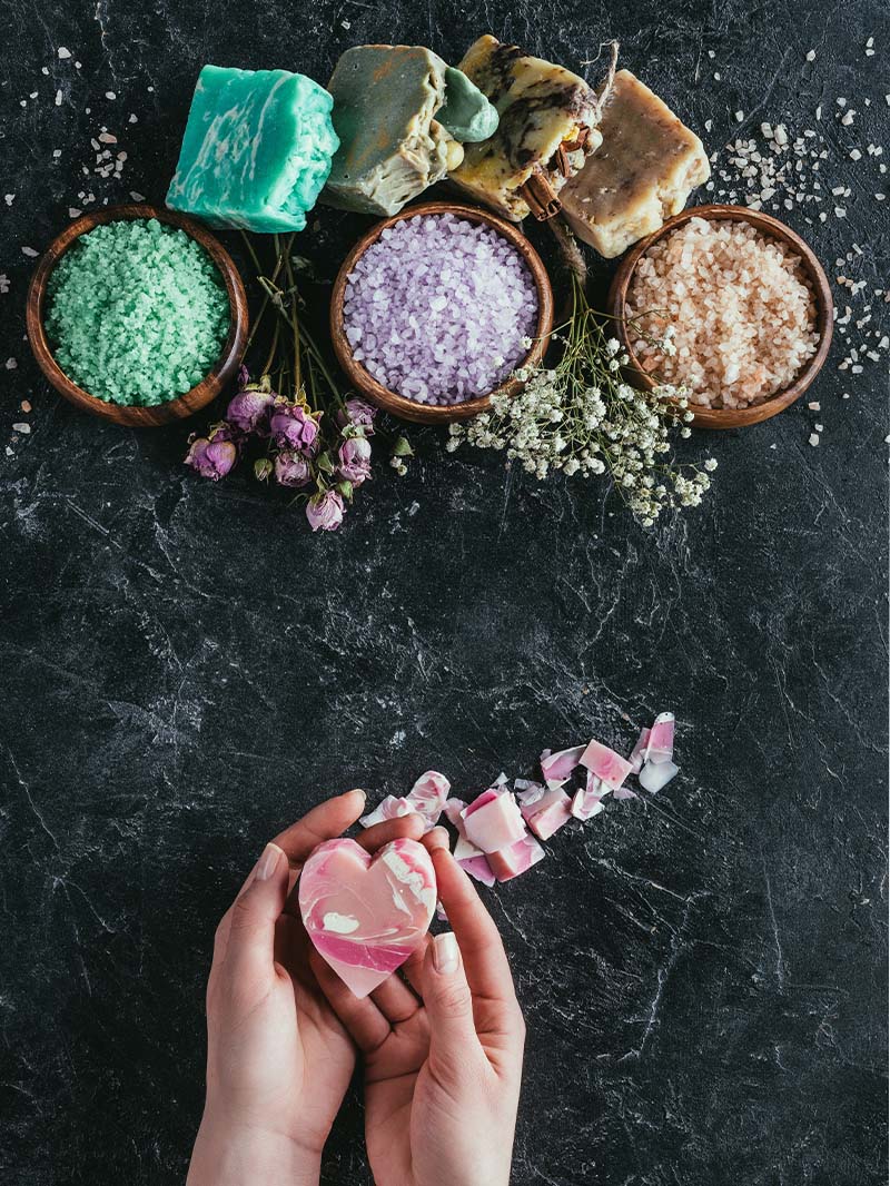 Bath salts for wellness packaging