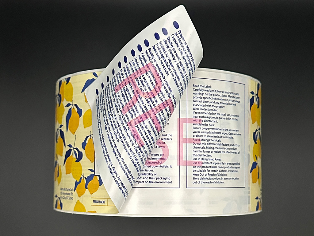 Peel and reveal lemon wipes